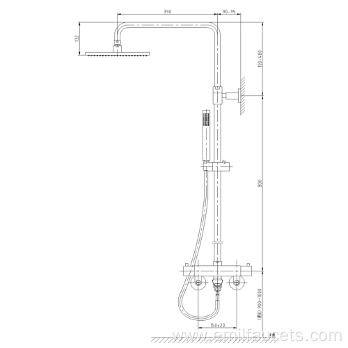 Bathroom sanitary ware double shower faucet head fixtures